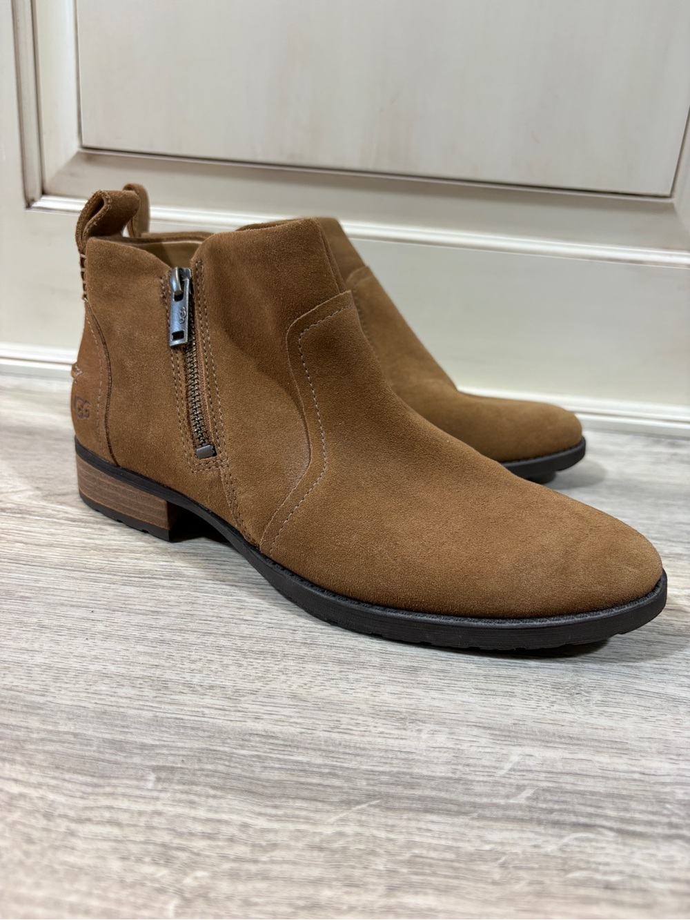 Ugg Shoes Womens 7 Aureo II Suede Ankle Boots Side Zip Light Comfort New